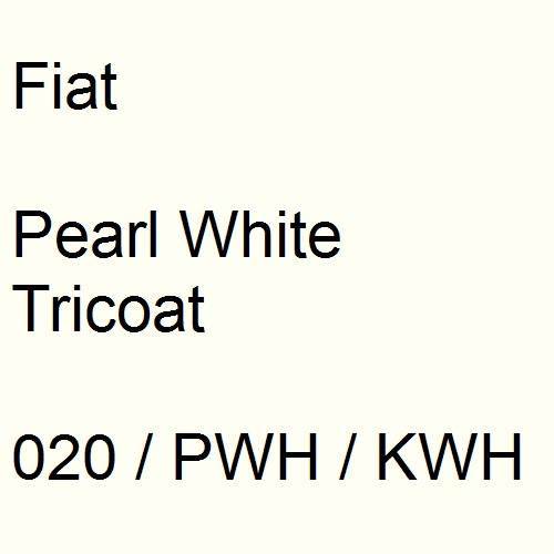 Fiat, Pearl White Tricoat, 020 / PWH / KWH.